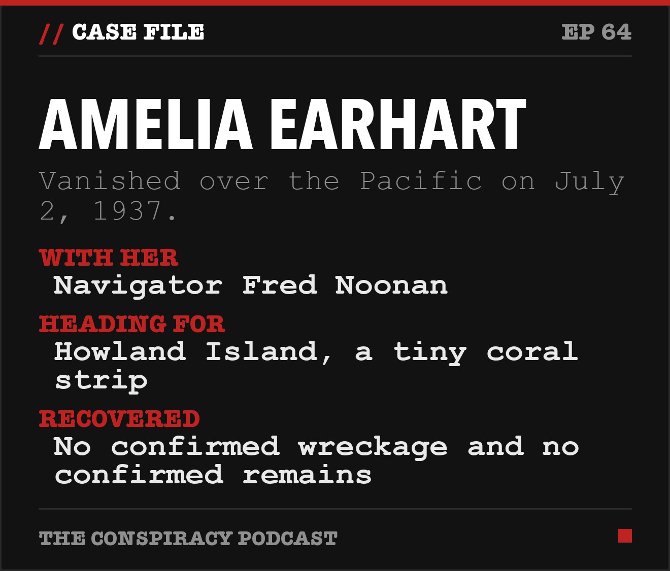 Amelia Earhart: key facts from The Conspiracy Podcast