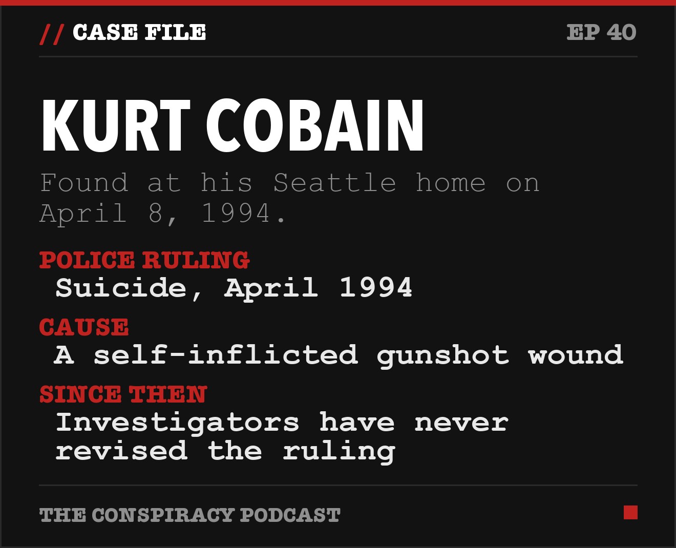 Kurt Cobain: key facts from The Conspiracy Podcast