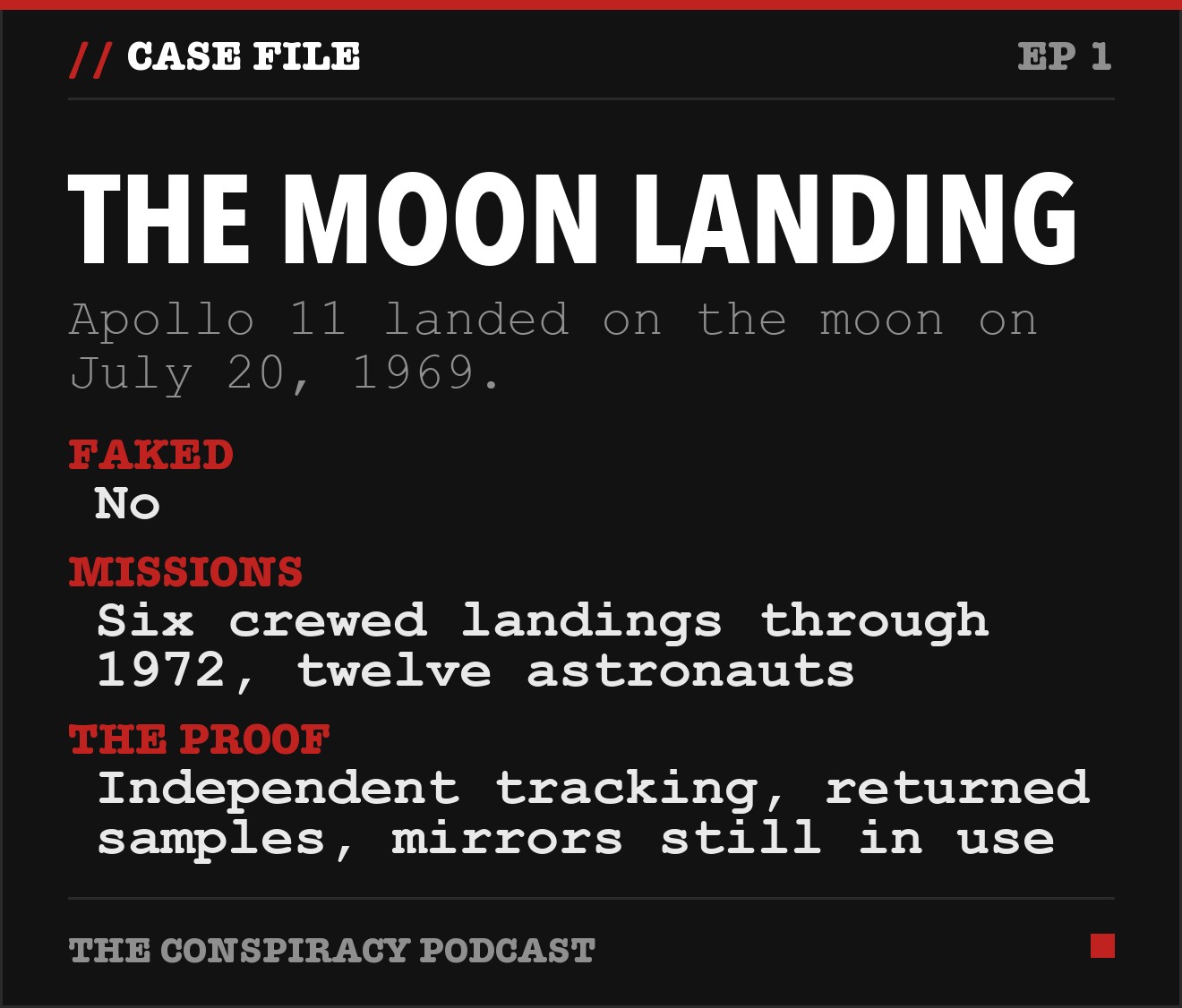 The moon landing: key facts from The Conspiracy Podcast