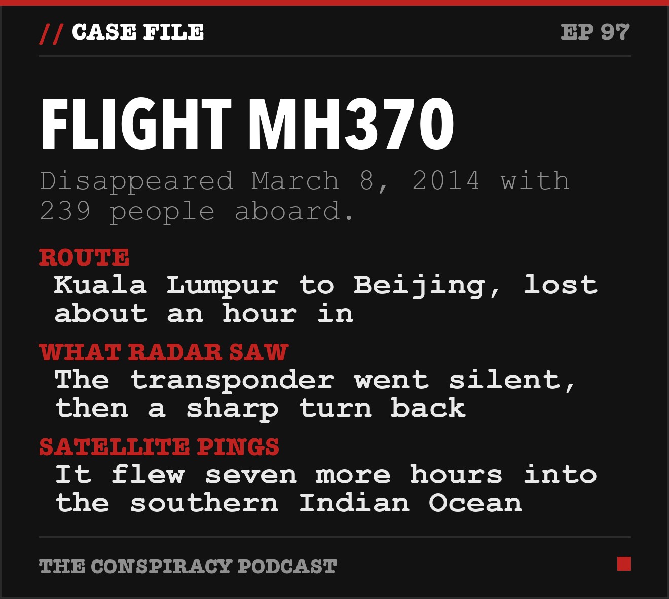 Flight MH370: key facts from The Conspiracy Podcast