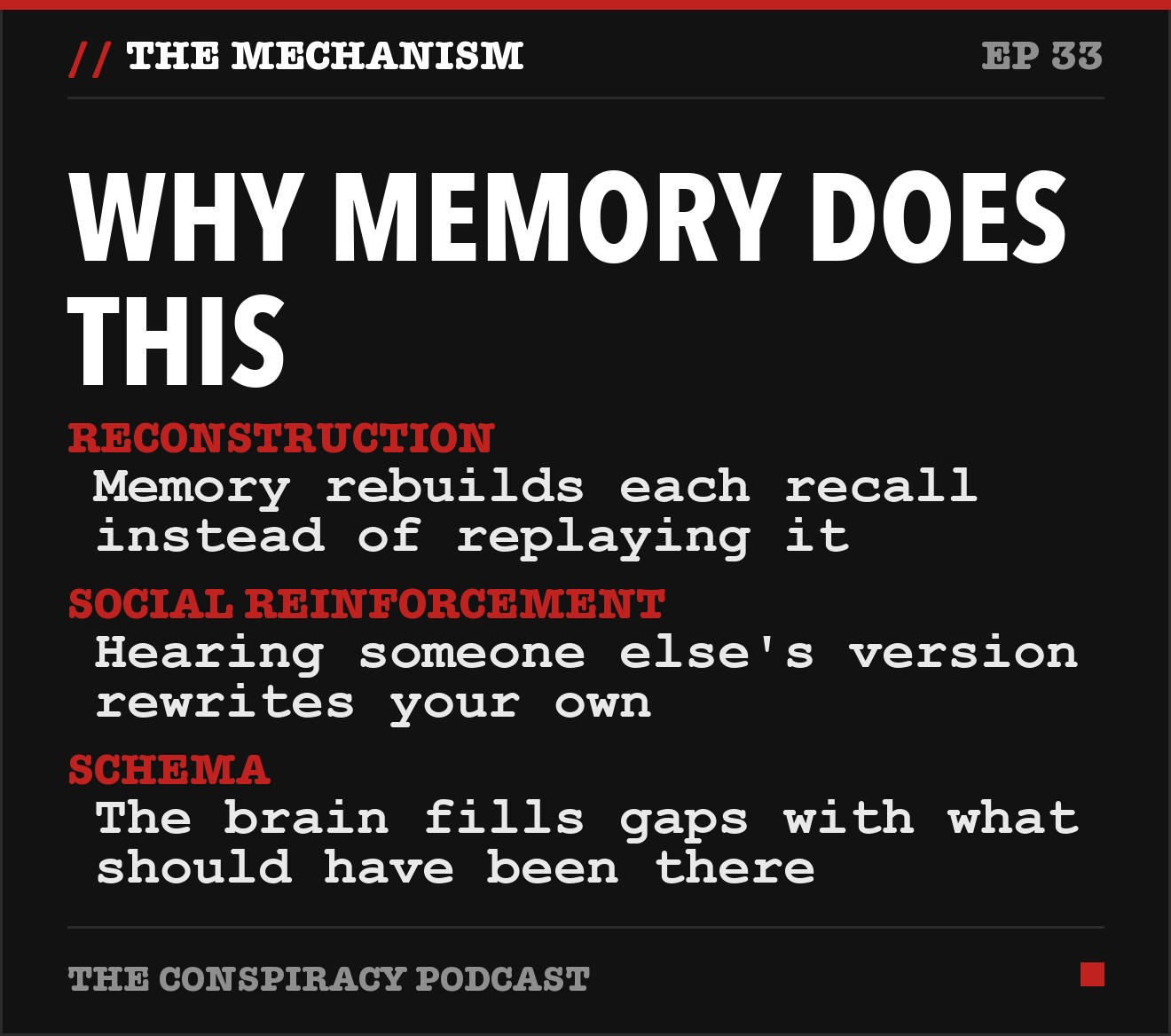 Why memory does this