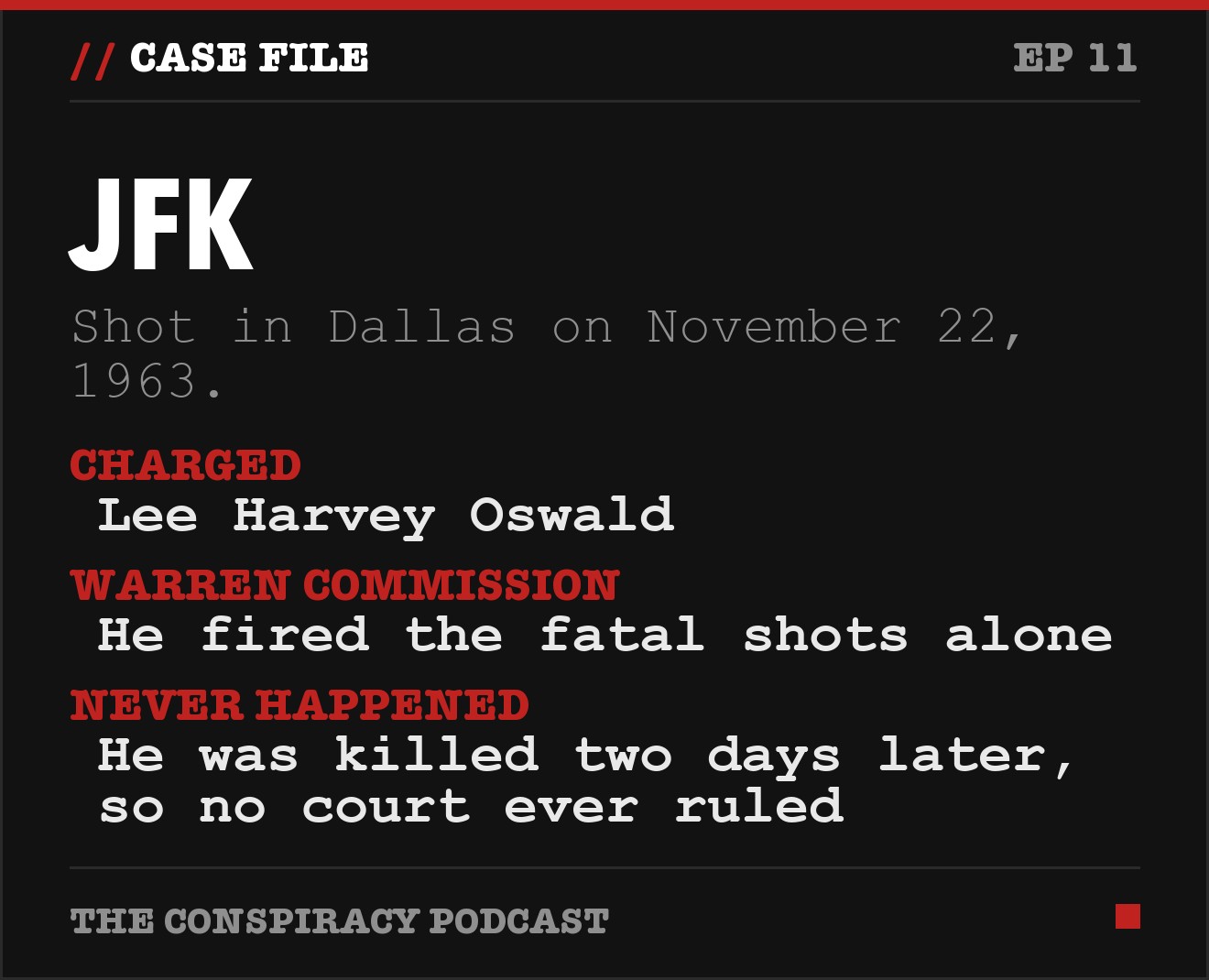 JFK: key facts from The Conspiracy Podcast