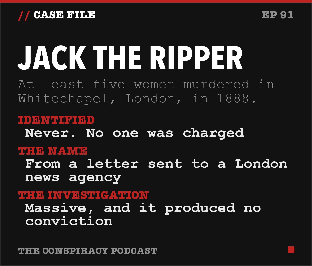 Jack the Ripper: key facts from The Conspiracy Podcast